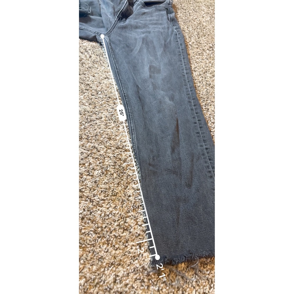 Banana Republic Premium Denim High-Rise‎ Straight Jeans Washed Black Raw Hem 30 - Picture 7 of 8